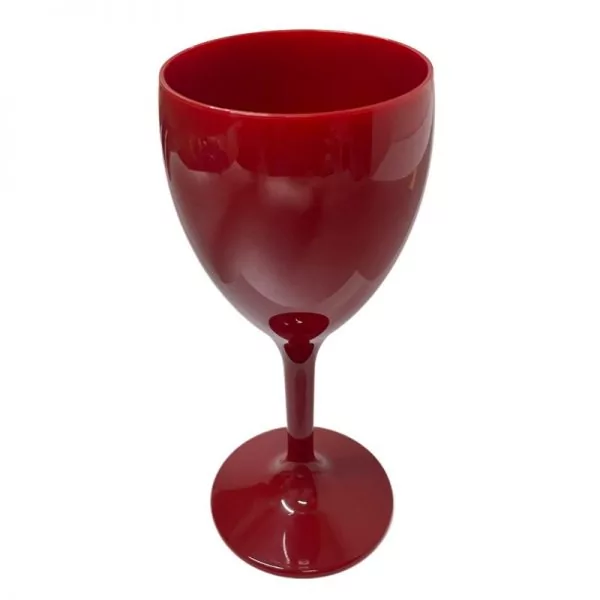 כוס יין מפוליקרבונט בצבע אדום